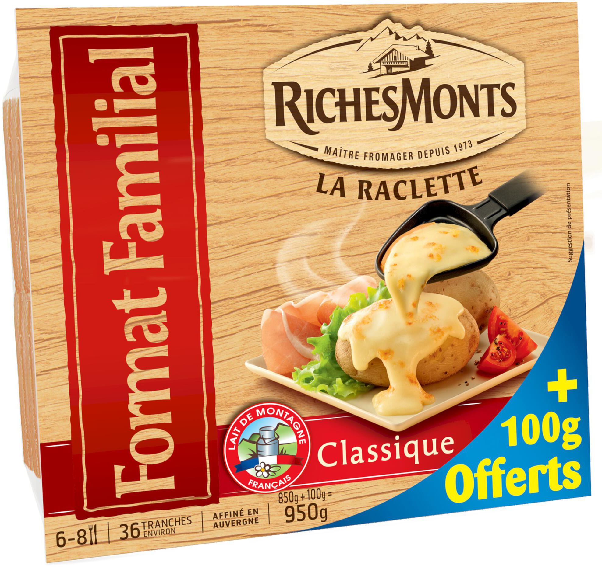 PLATEAU DE RACLETTE CLASSIQUE 26% MAT.GR.