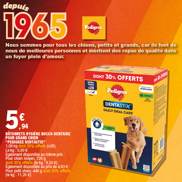 BÂTONNETS HYGIÈNE BUCCO-DENTAIRE POUR GRAND CHIEN