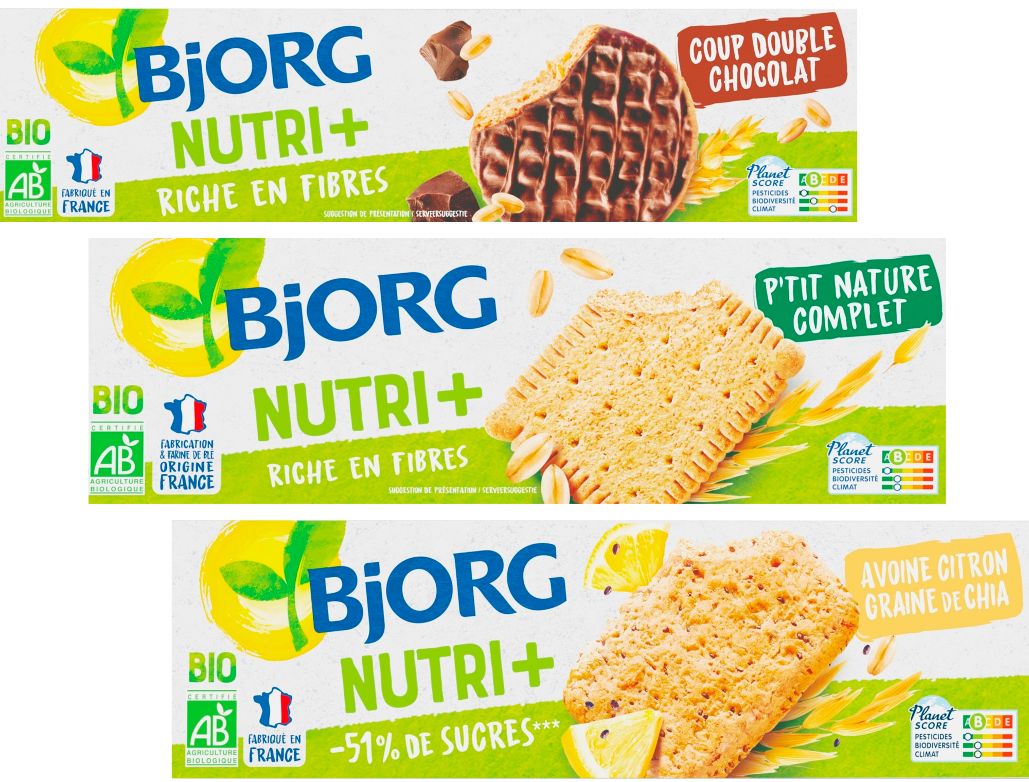 SUR LES PRODUITS PRÉSENTS EN MAGASIN DE LA GAMME BISCUITS BIO NUTRI+ "BJORG"