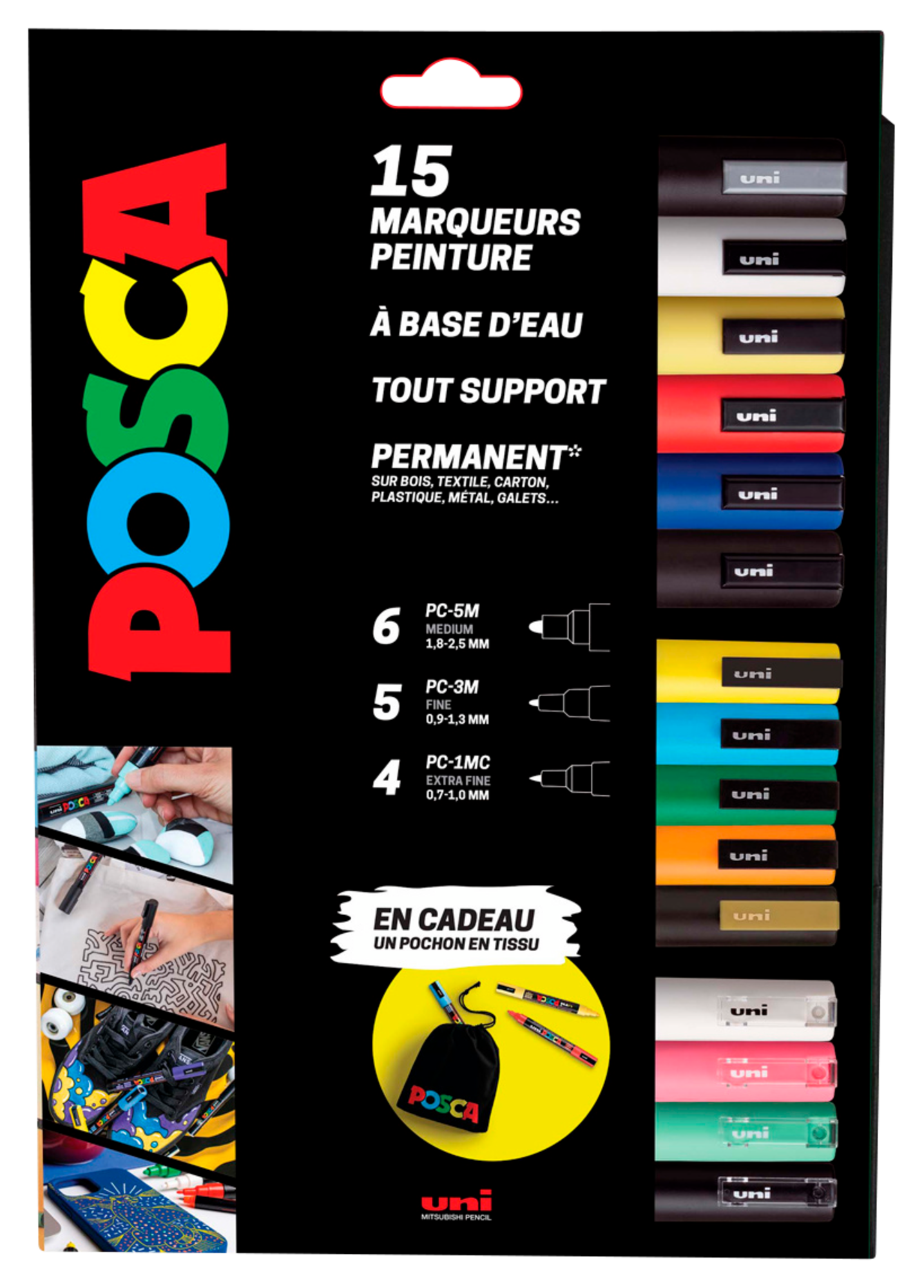 Maxi pack de 15 marqueurs POSCA assortis
