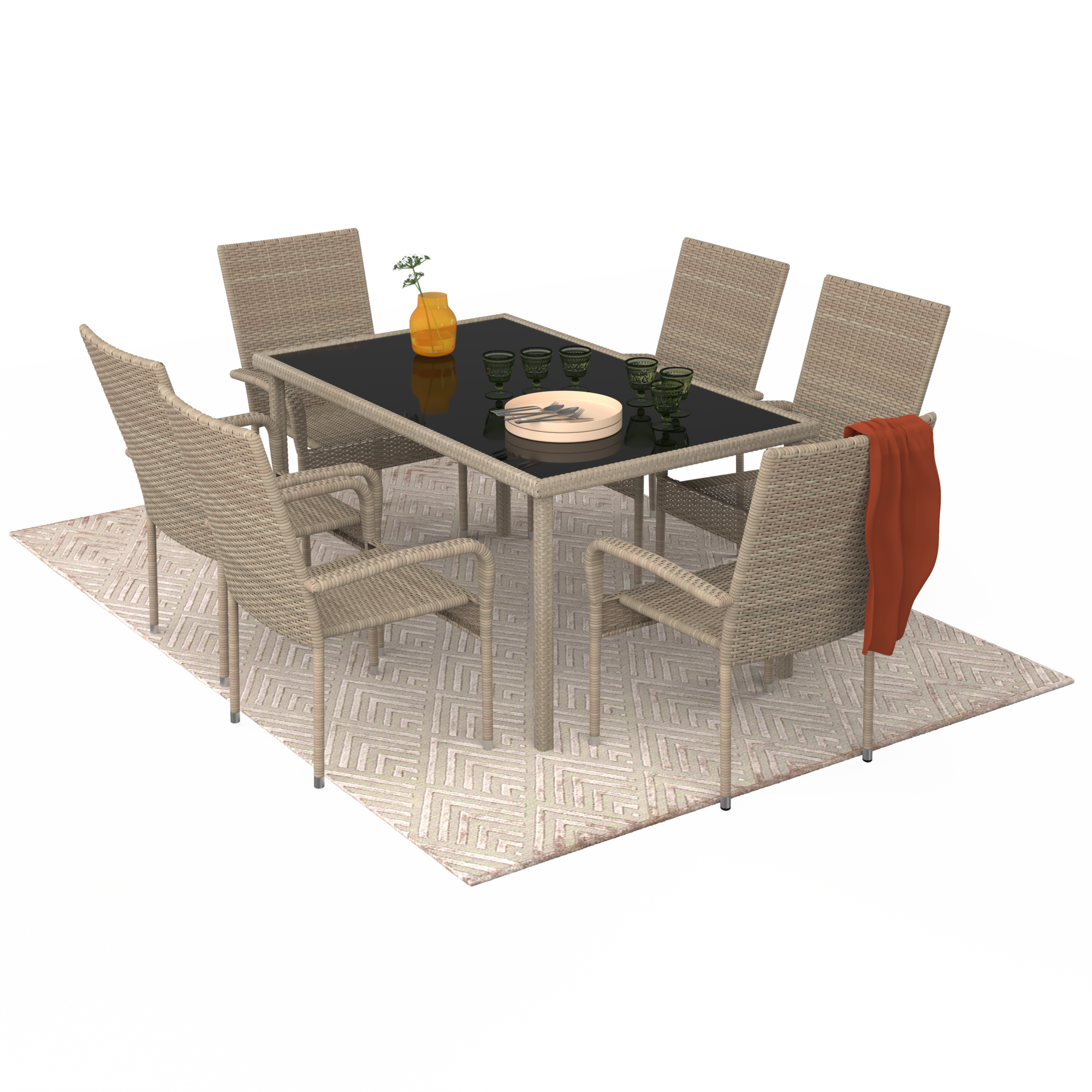 ENSEMBLE DÉJEUNER 7 PIÈCES