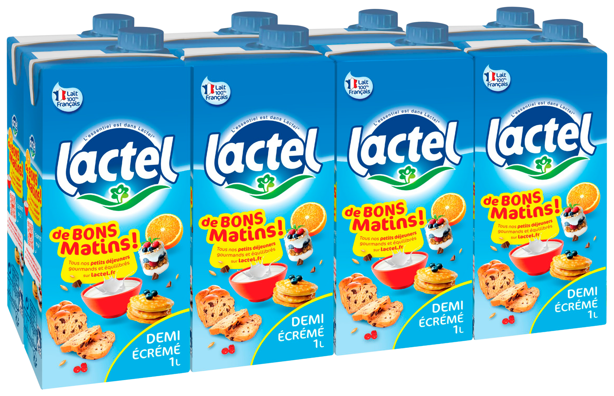 Lait uht de bons matins demi écrémé