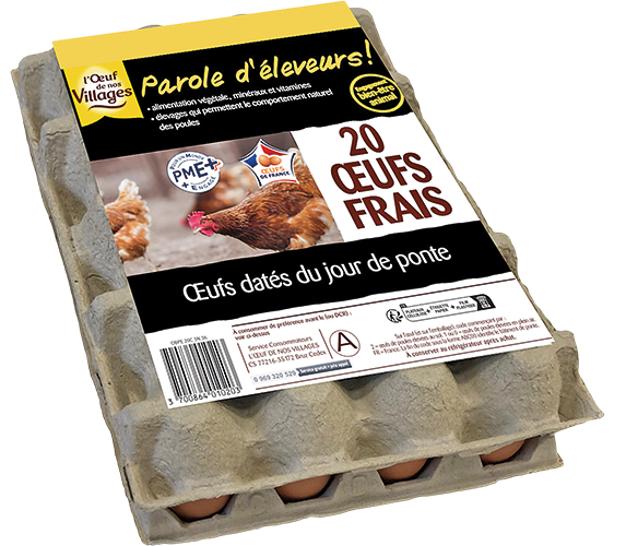 ŒUFS DE POULES ÉLEVÉES AU SOL X20