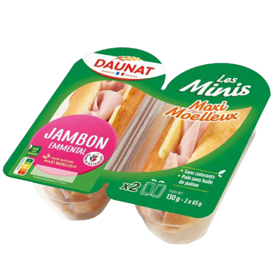 SANDWICHS LES MINIS MAXI MOELLEUX JAMBON EMMENTAL