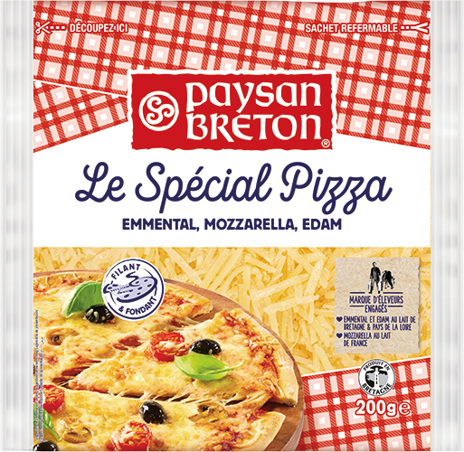 LE SPÉCIAL PIZZA EMMENTAL, MOZZARELLA, EDAM 25% DE MAT.GR.