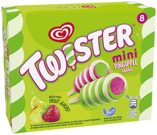 8 MINI BÂTONNETS GLACÉS TWISTER ANANAS