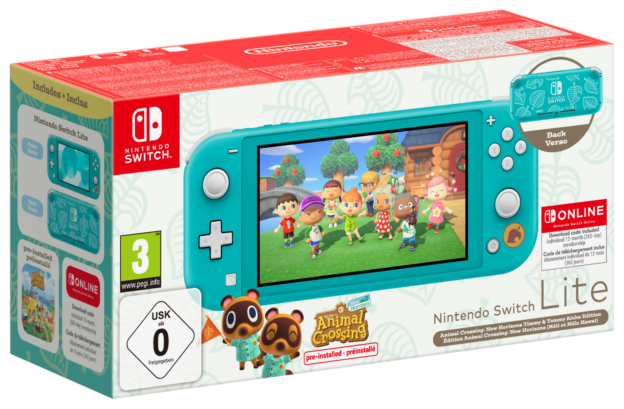 CONSOLE SWITCH LITE SÉRIGRAPHIÉE + ANIMAL CROSSING : NEW HORIZONS