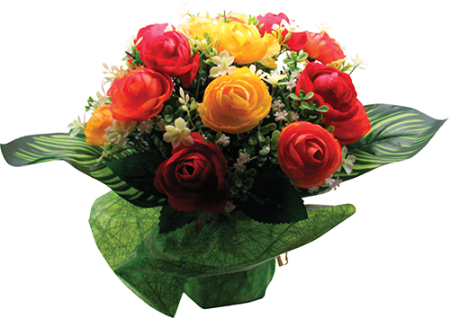 BOUQUET BULLE RENONCULE ROUGE