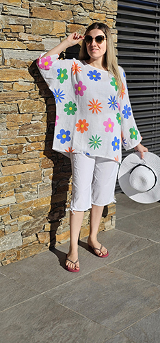 TOP OVERSIZE MOTIF FLEURS