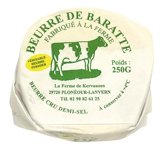 BEURRE DE BARATTE FERMIER DEMI-SEL