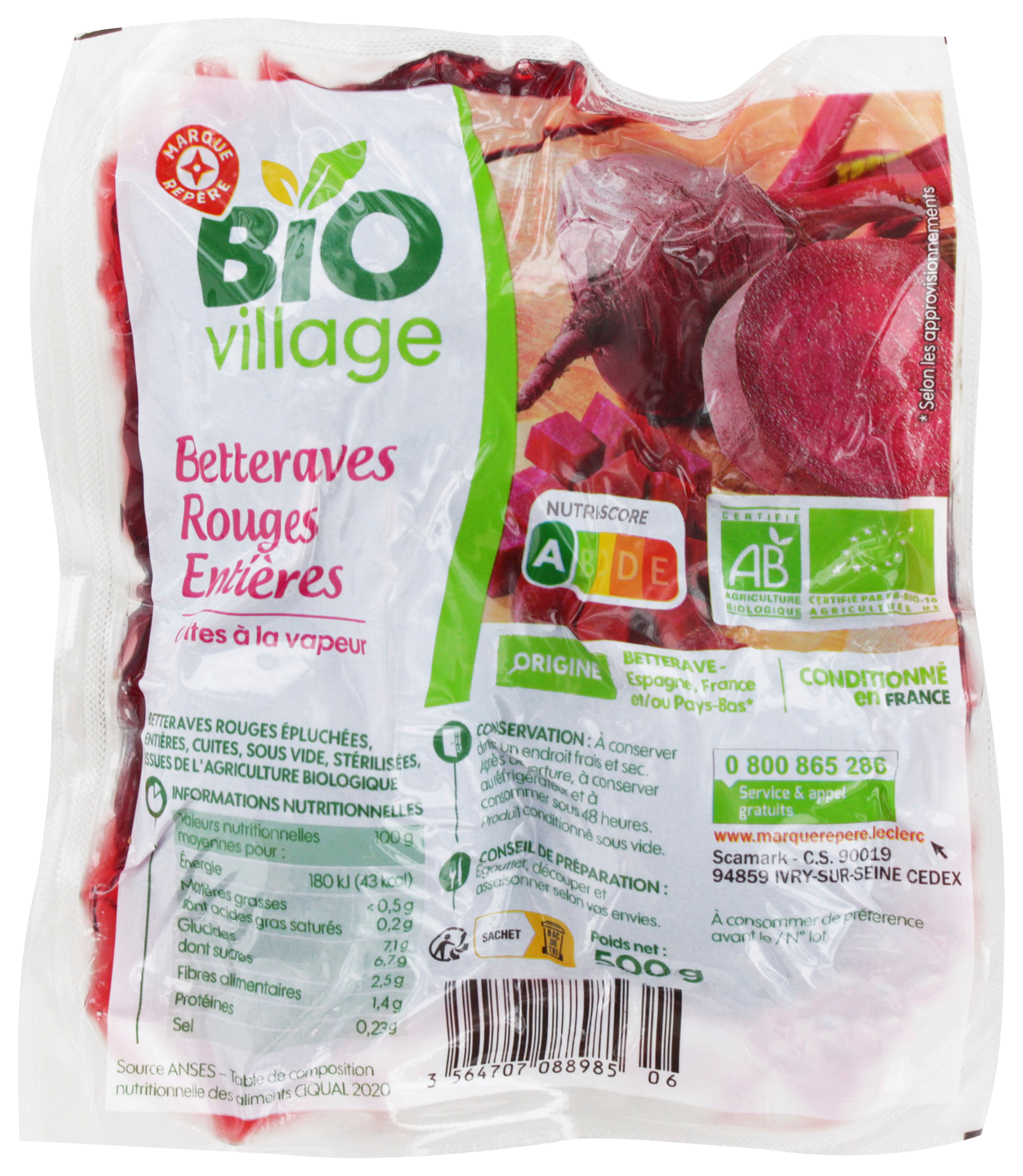 BETTERAVES ROUGES ENTIÈRES BIO