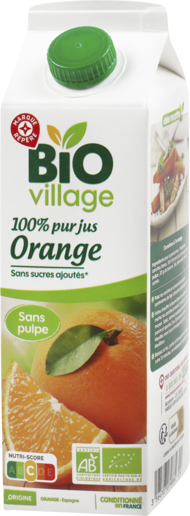 PUR JUS D'ORANGE SANS PULPE BIO
