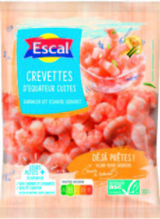 CREVETTES D'ÉQUATEUR CUITES ASC SURGELÉES