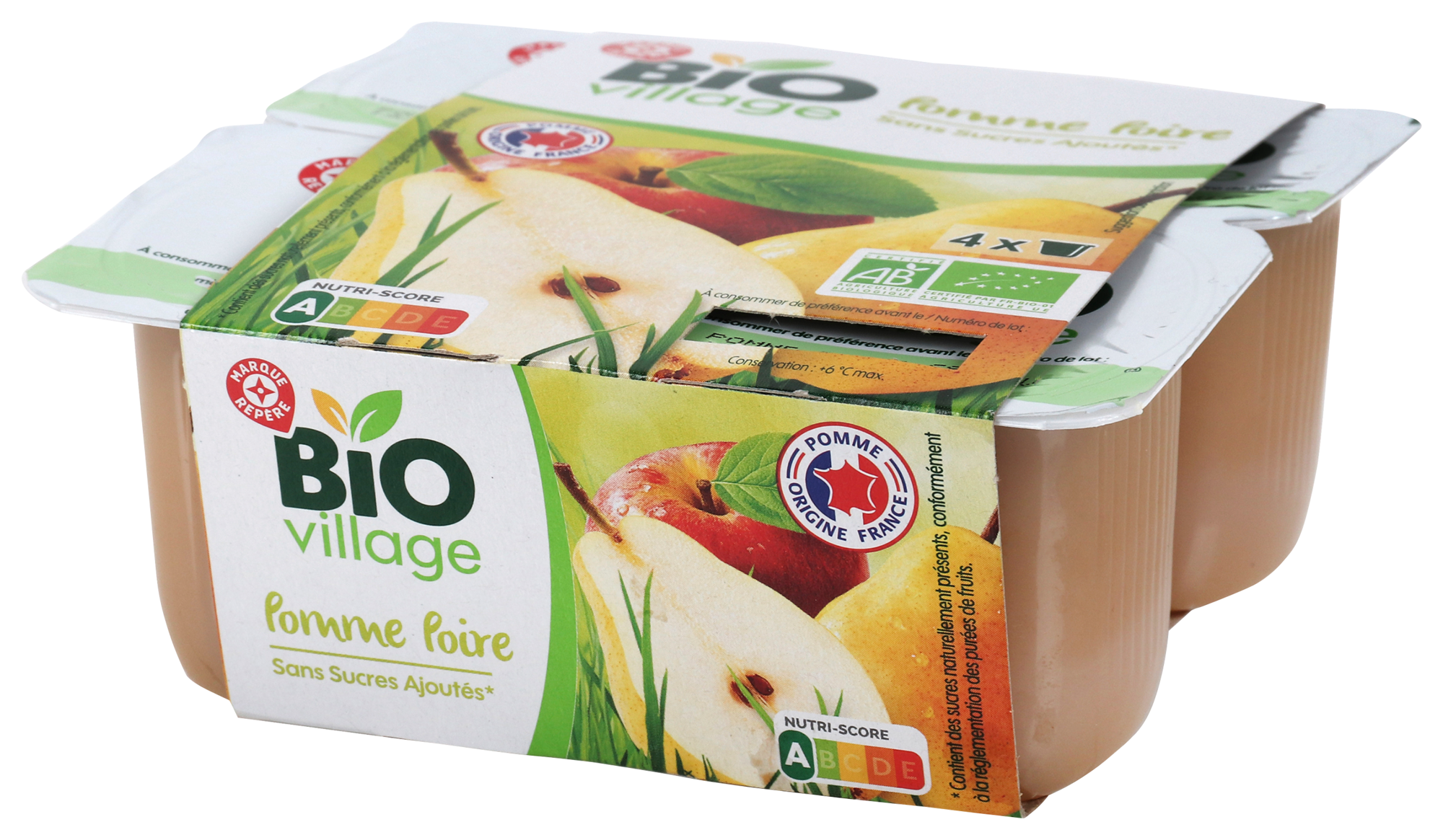 PURÉE DE POMMES POIRES SANS SUCRES AJOUTÉS BIO