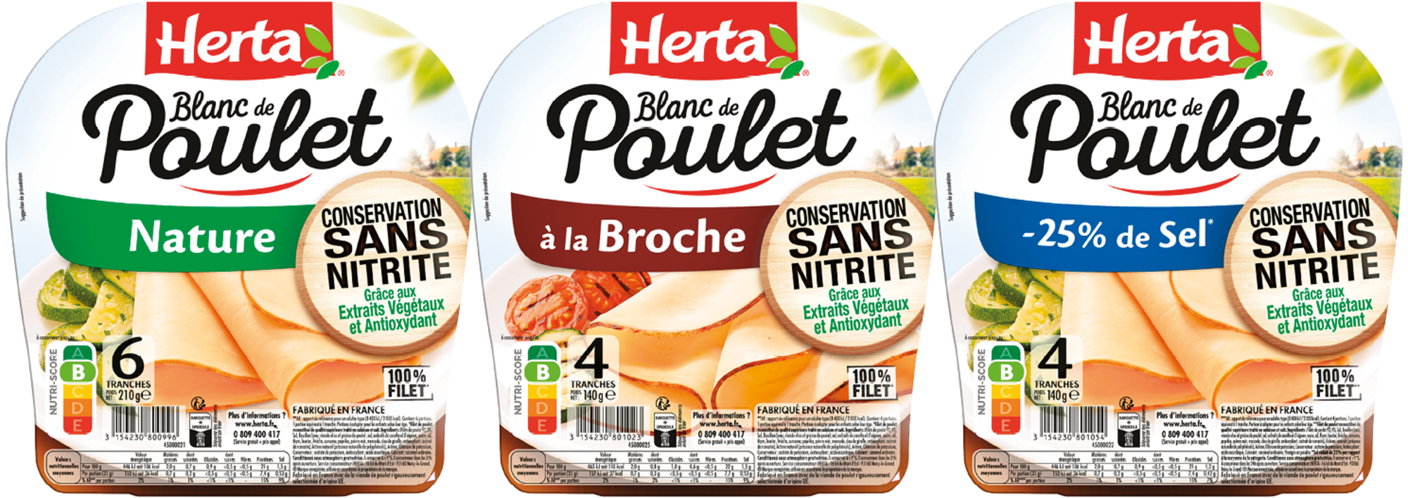 SUR LES PRODUITS PRÉSENTS EN MAGASIN DE LA GAMME BLANC DE POULET CONSERVATION SANS NITRITE DE "HERTA"