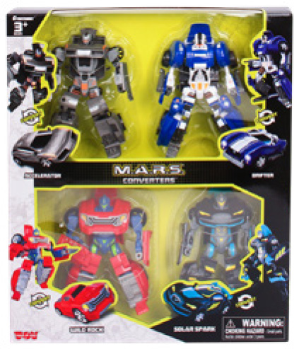 PACK DE 4 ROBOTS TRANSFORMABLES