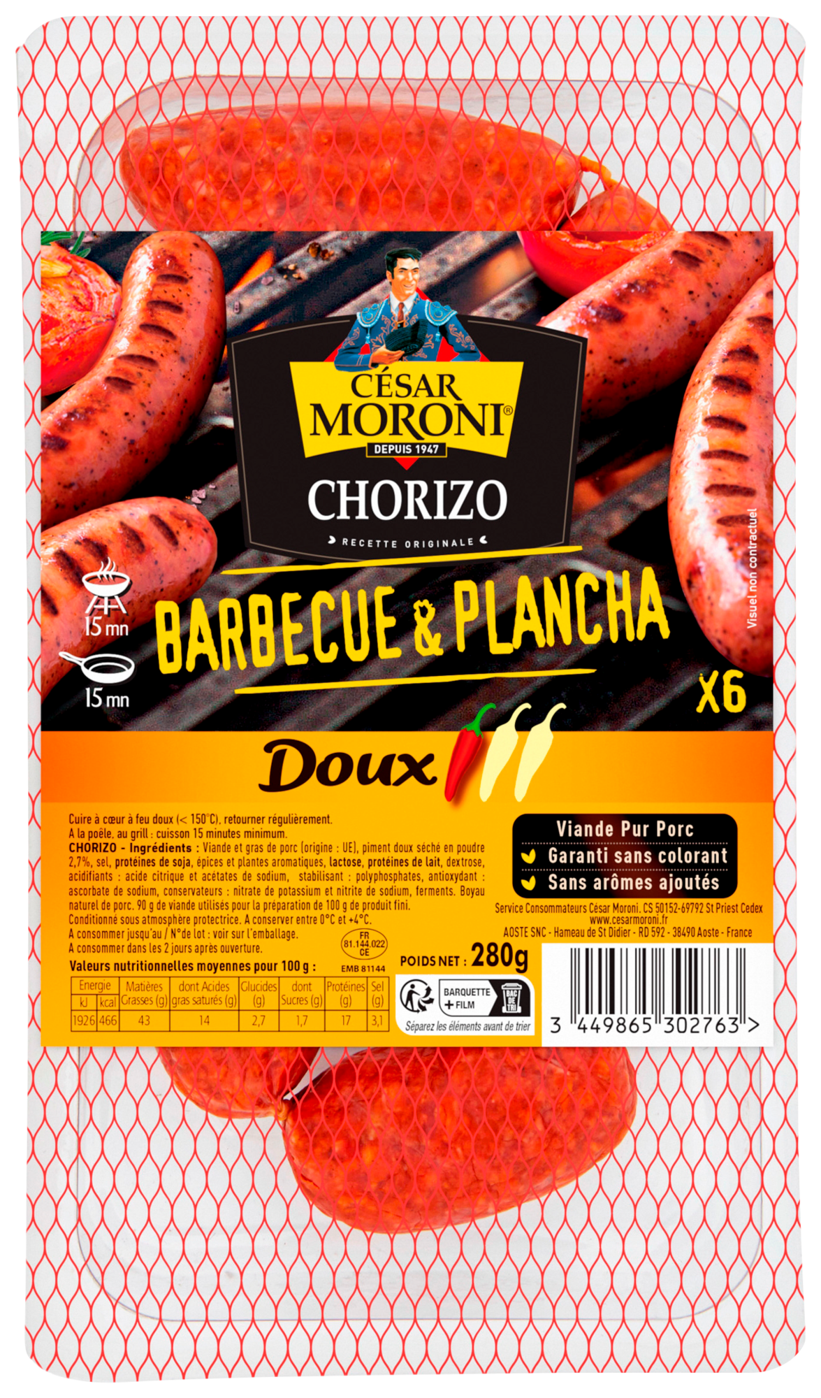Chorizo Barbecue & Plancha Doux