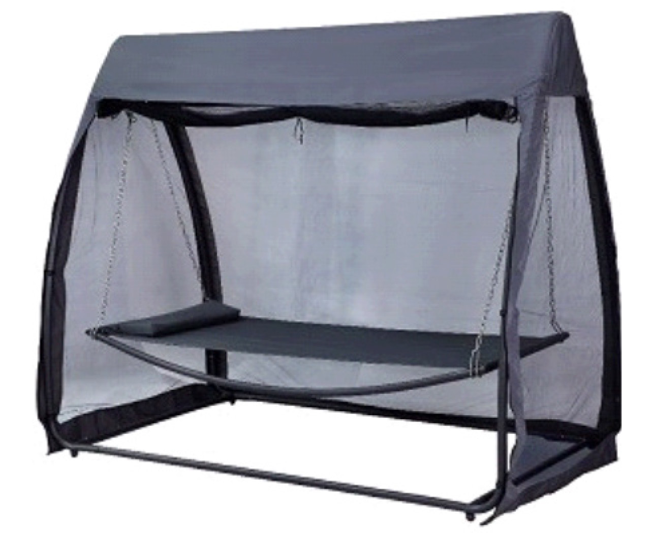 HAMAC 1 PLACE SUSPENDU MOUSTIQUAIRE GRIS