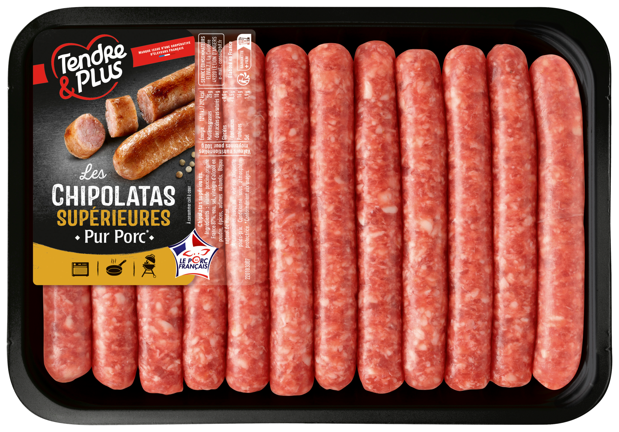 Chipolatas supérieures pur porc