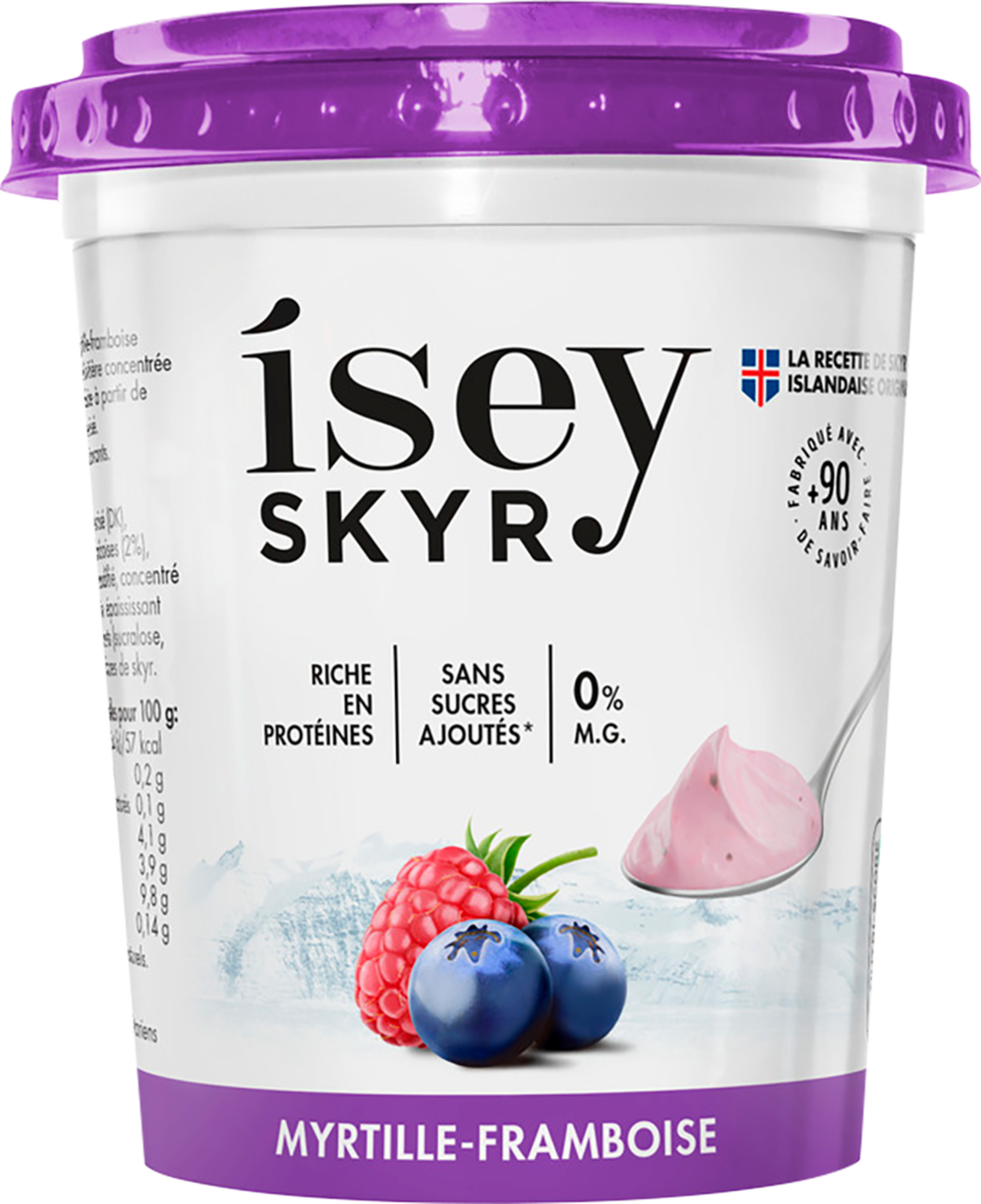 Skyr pot Myrtille-Framboise 0% Mat.Gr.