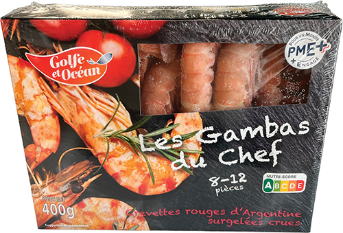 LES GAMBAS DU CHEF 
CREVETTES ROUGES D'ARGENTINE CRUES 
SURGELÉES
