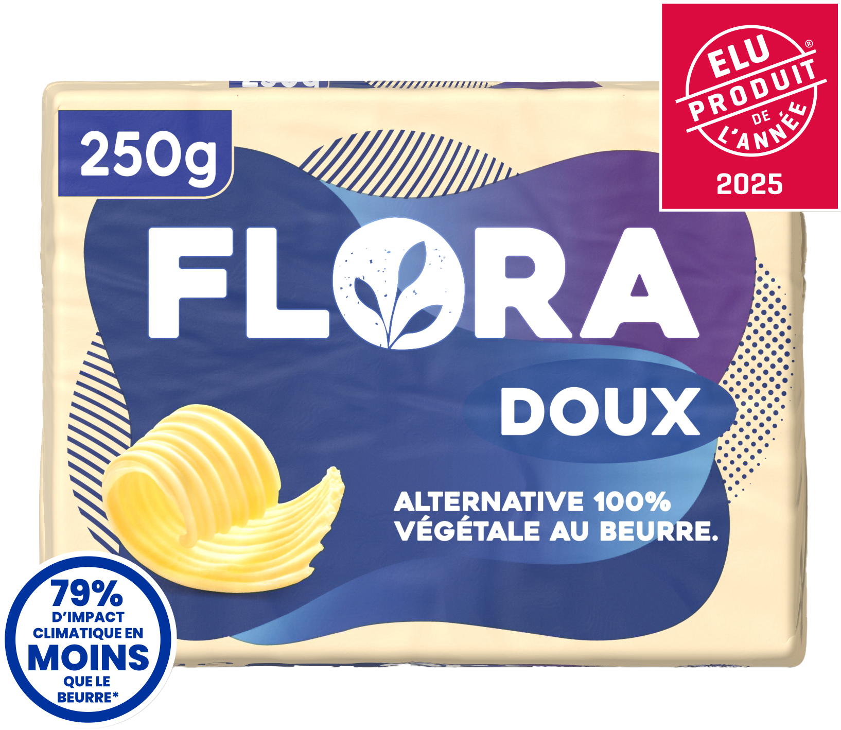 ALTERNATIVE 100% VÉGÉTAL AU BEURRE DOUX
79% MAT. GR.