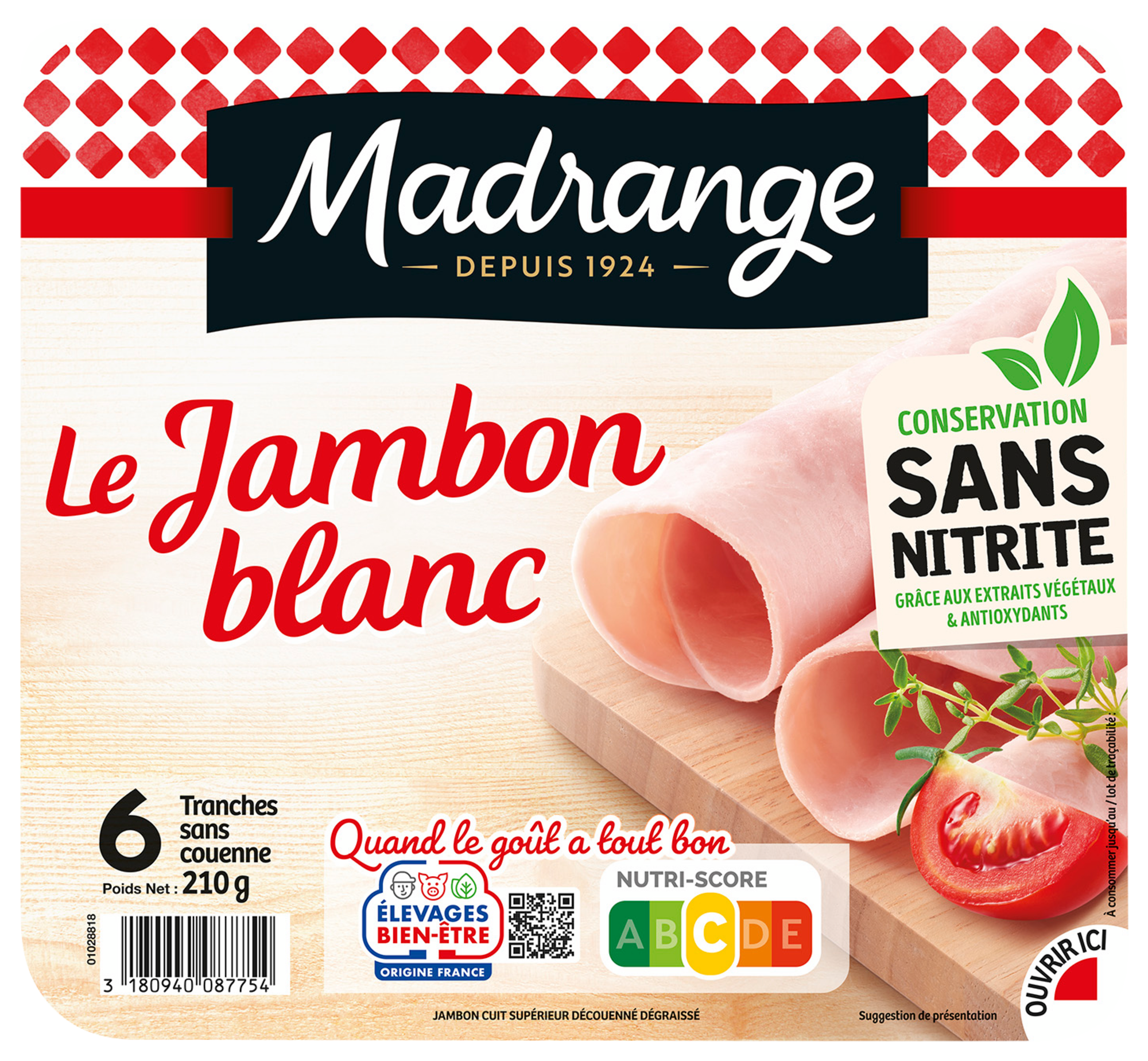 Le jambon blanc sans couenne conservation sans nitrite