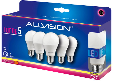 LOT DE 5 AMPOULES LED