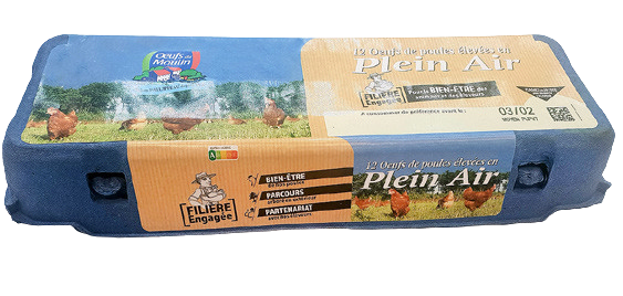 12 ŒUFS DE POULES ÉLEVÉES EN PLEIN AIR Œufs du Moulin