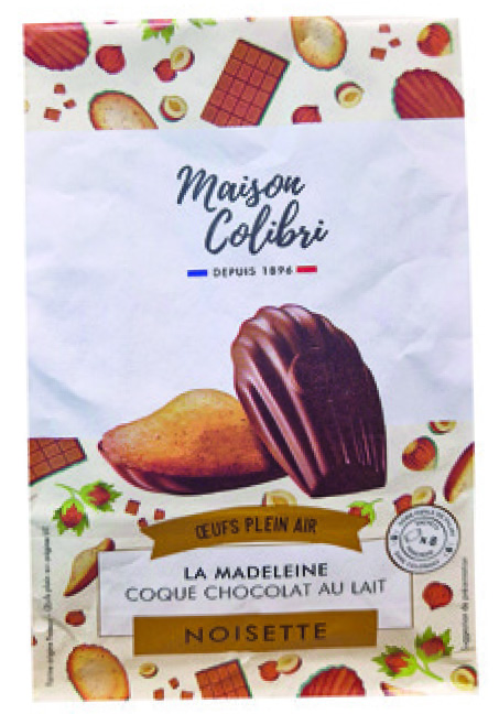 MADELEINES COQUE CHOCOLAT AU LAIT NOISETTE MAISON COLIBRI