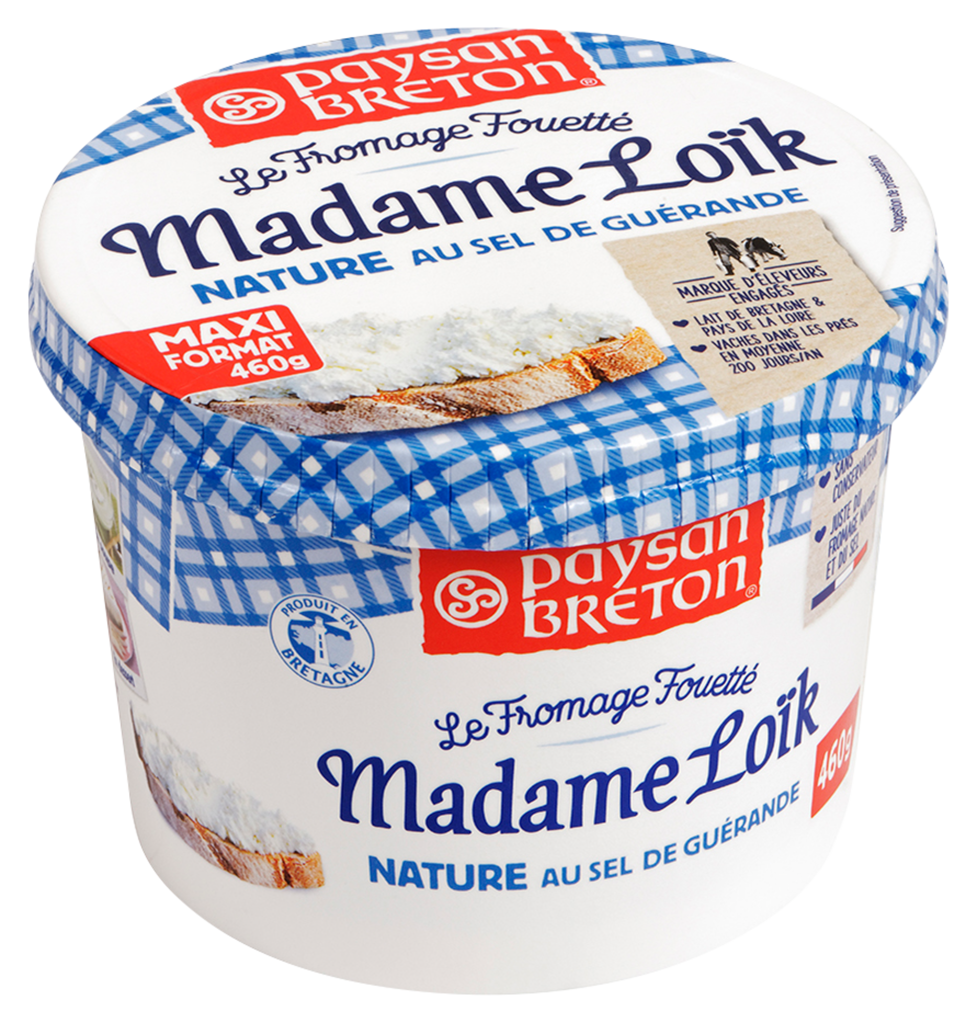 Le Fromage Fouetté Madame Loïk Nature au sel de Guérande 24% Mat.Gr.