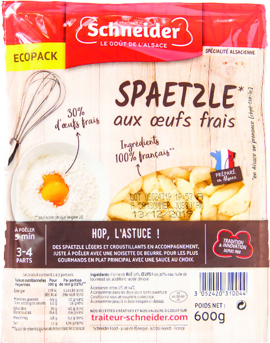 SPAETZLE AUX OEUFS FRAIS