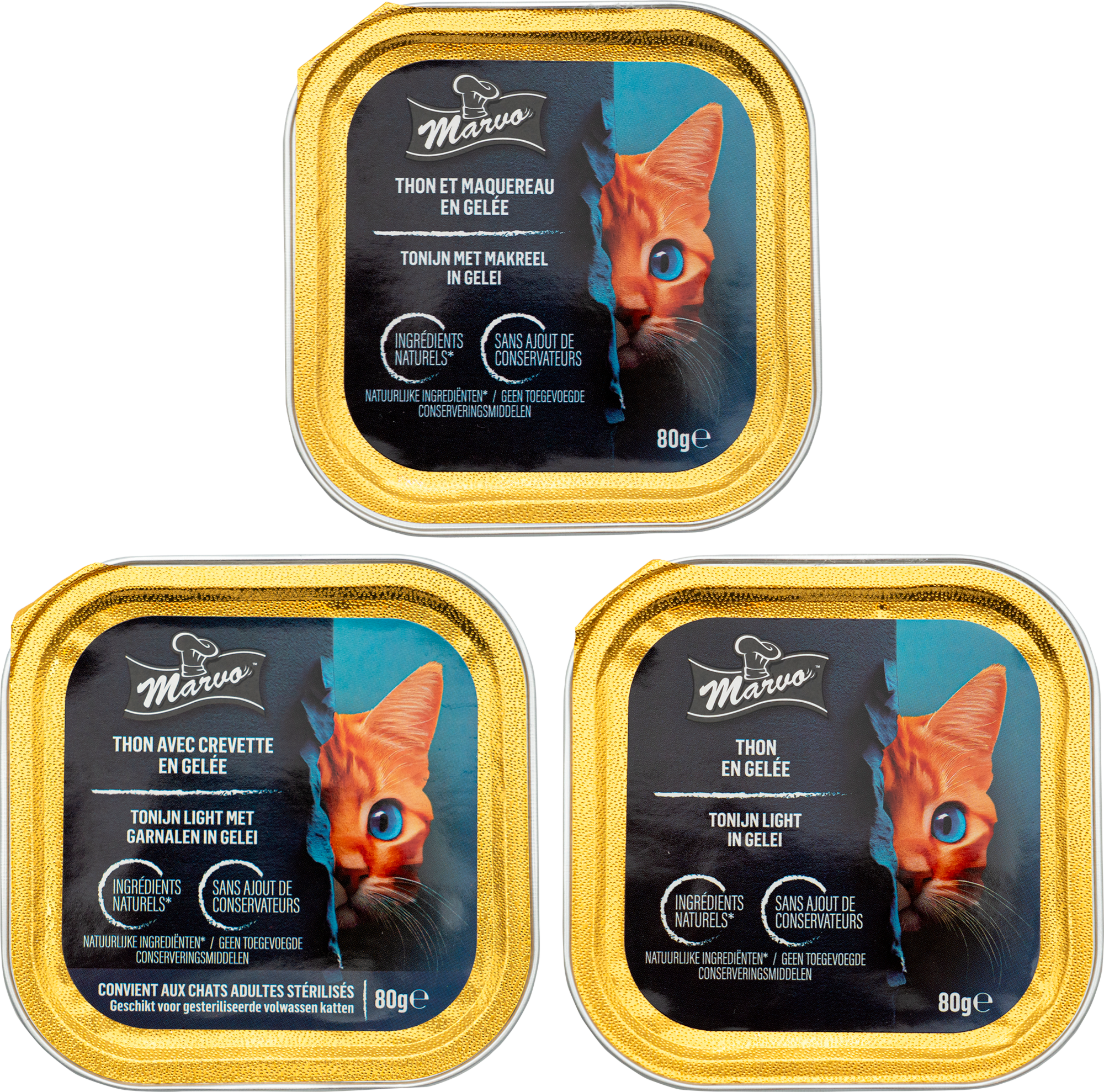 SUR LES PRODUITS PRÉSENTS EN MAGASIN DE LA GAMME BARQUETTES HUMIDES POUR CHAT "MARVO"