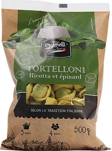 TORTELLONI RICOTTA ET ÉPINARD OU RAVIOLI À LA VIANDE, PANSOTTI RICOTTA ET ÉPINARD OU CAPPELLETTI AU JAMBON CRU