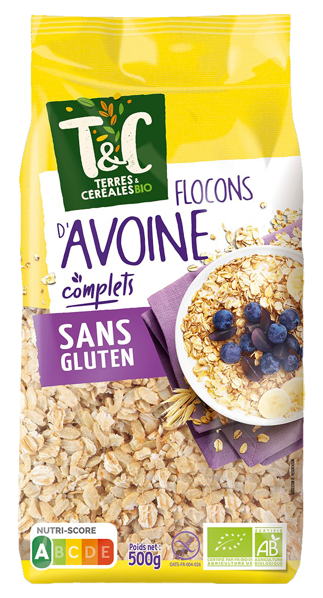 FLOCONS D'AVOINE COMPLETS SANS GLUTEN BIO