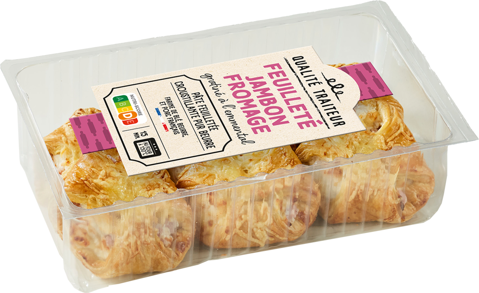 6 Feuilletés jambon fromage 