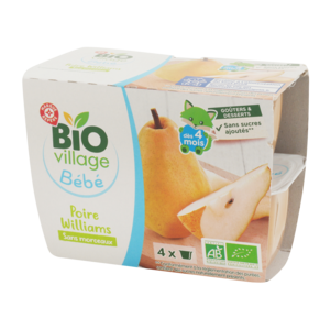 Lot de 2 petit pots - Bio village bébé E.Leclerc