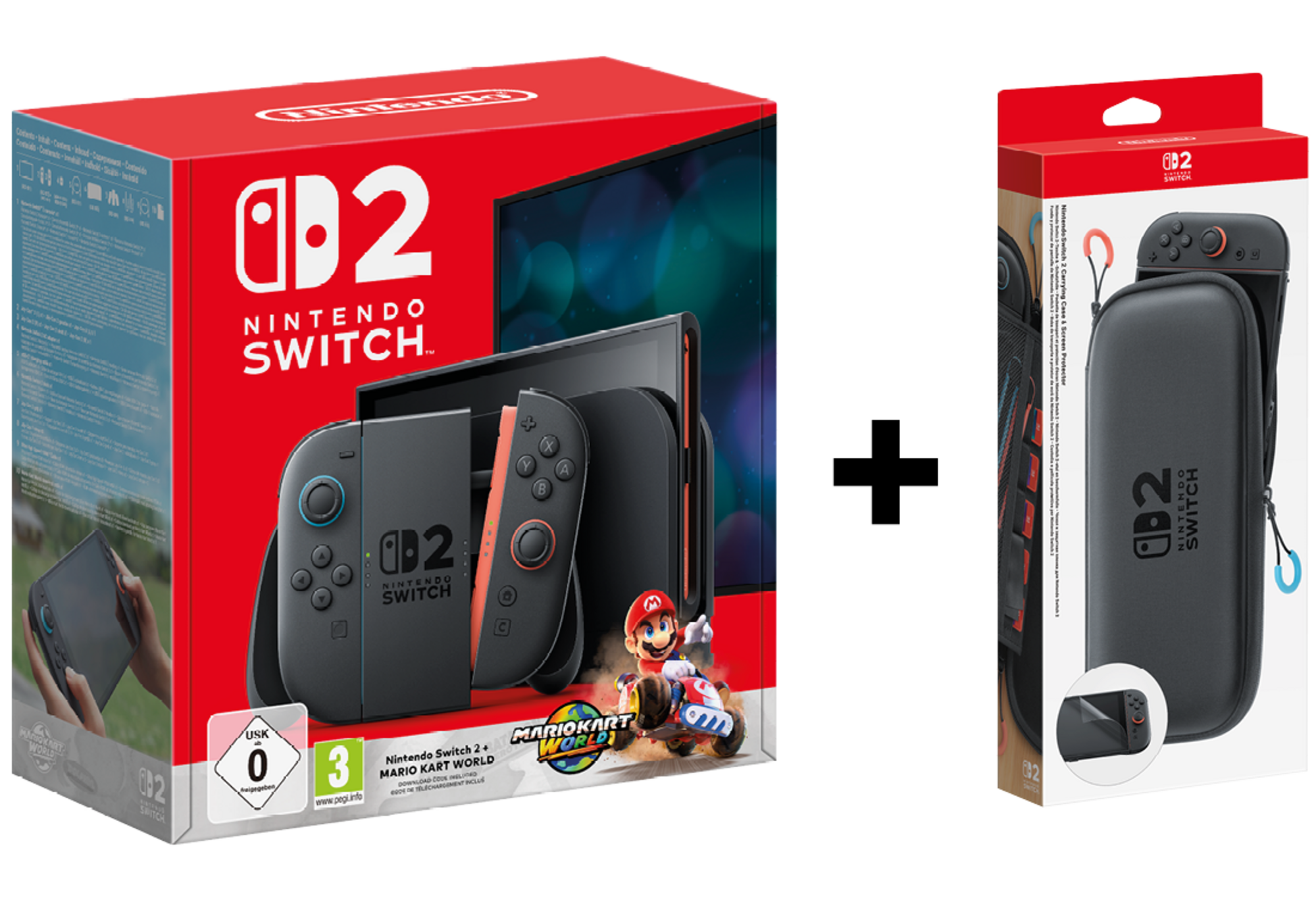 PACK CONSOLE NINTENDO SWITCH 2 + MARIO KART WORLD + POCHETTE DE TRANSPORT