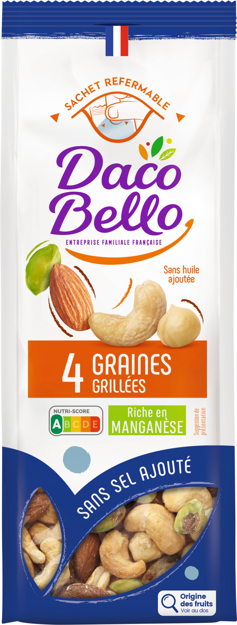 4 graines grillées sans sel 