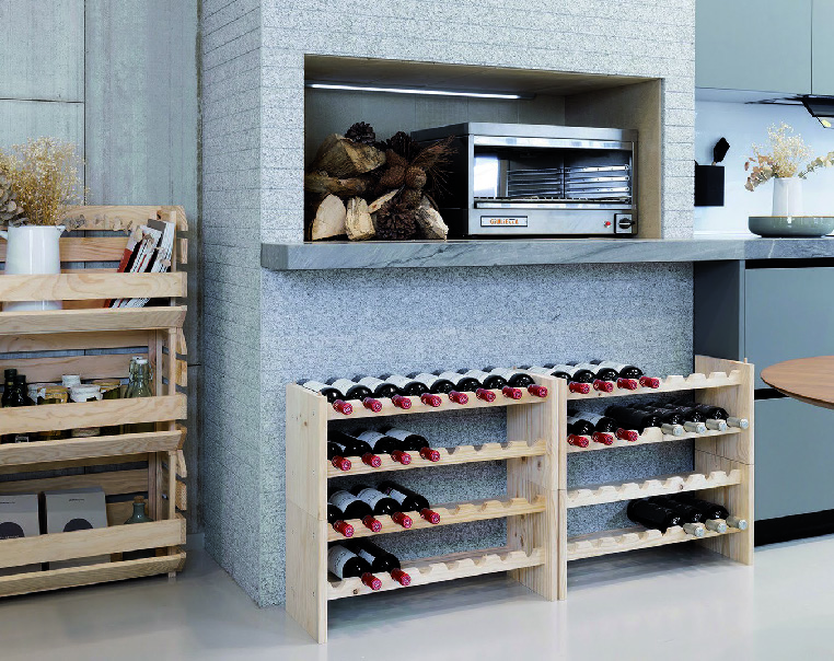 PORTE-BOUTEILLES EN PIN MASSIF POUR 16 BOUTEILLES