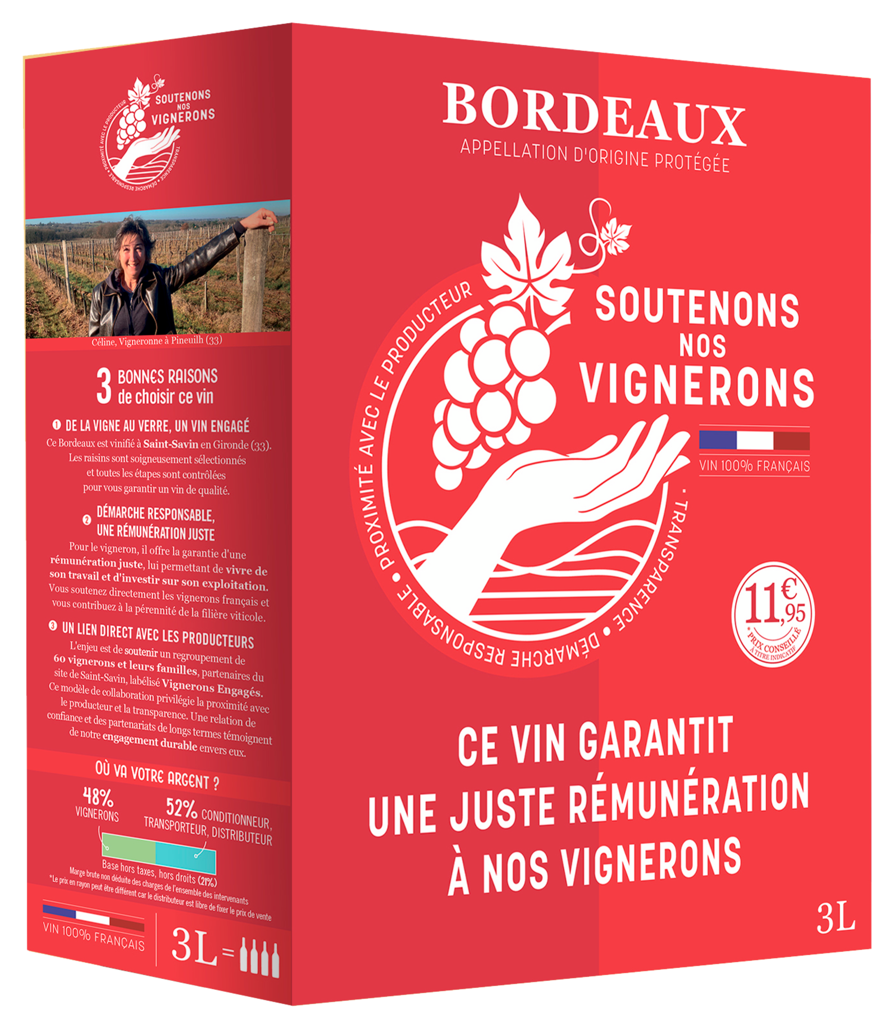 AOP VIN BORDEAUX ROUGE BIB 3.00L