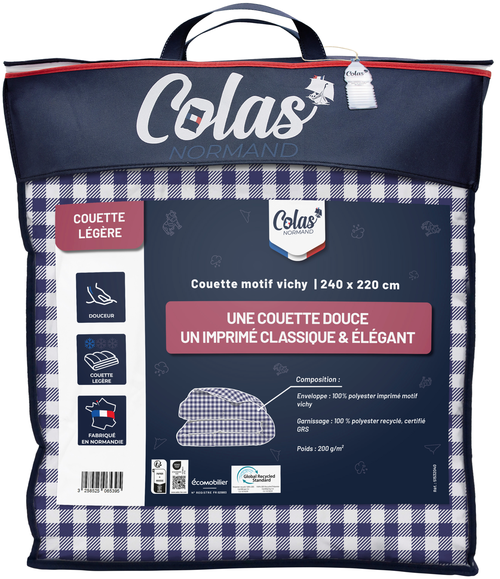 COUETTE IMPRIMÉE VICHY 240X220 CM