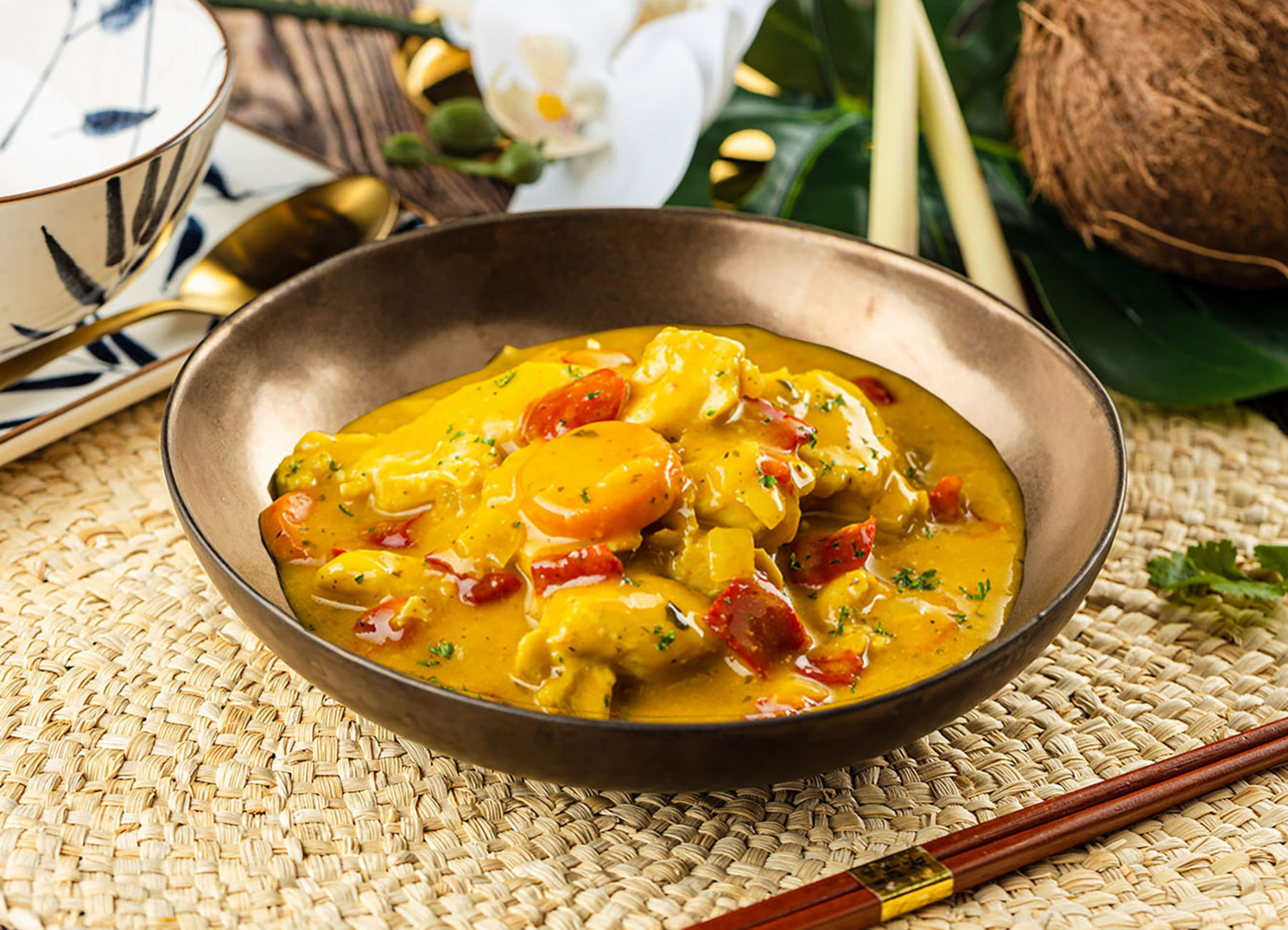 Poulet au curry jaune