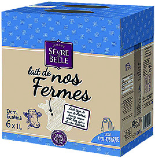 LAIT DEMI-ÉCRÉMÉ UHT SÈVRE & BELLE