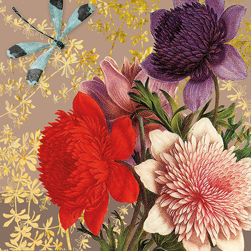 20 SERVIETTES 33 X 33 CM LIBELLULE BLEUE