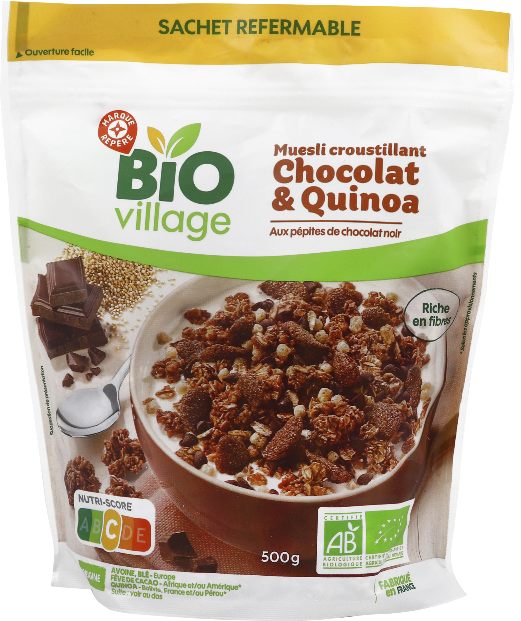 MUESLI GOÛT CHOCOLAT QUINOA BIO