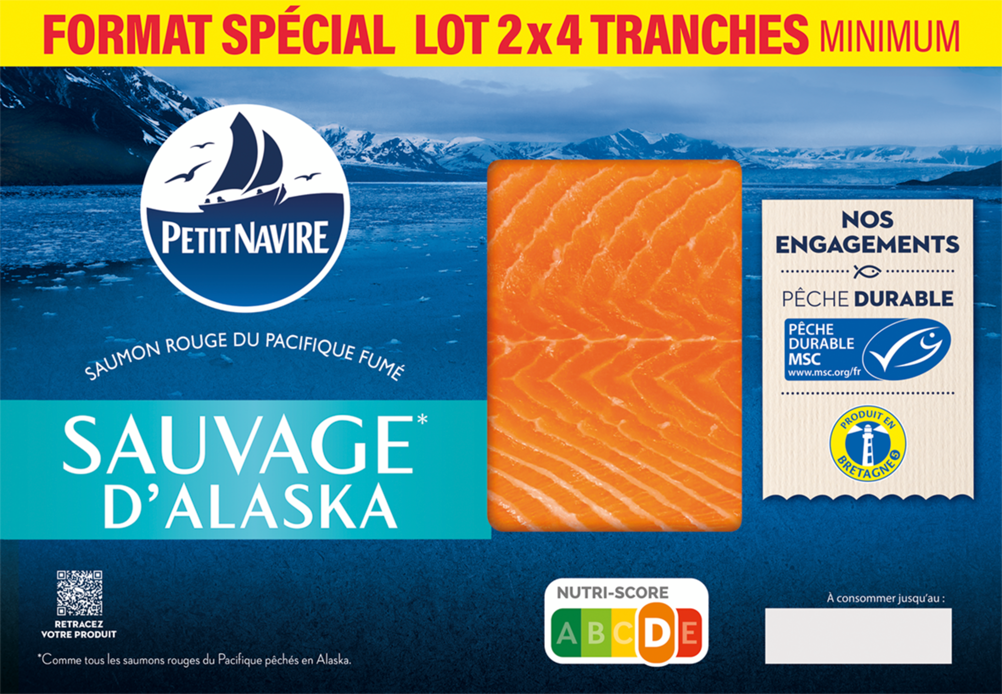 Le lot de 2 Saumon fumé sauvage d'Alaska MSC
