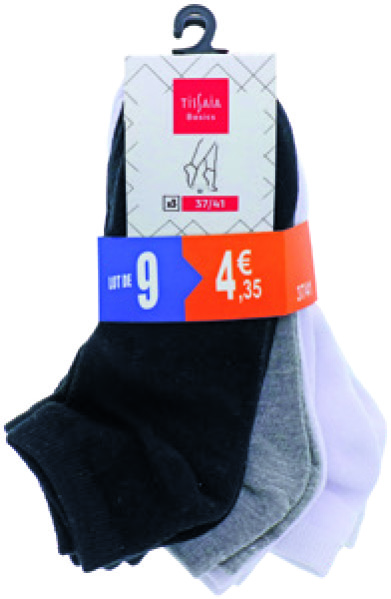 LOT DE 9 PAIRES DE CHAUSSETTES FEMME