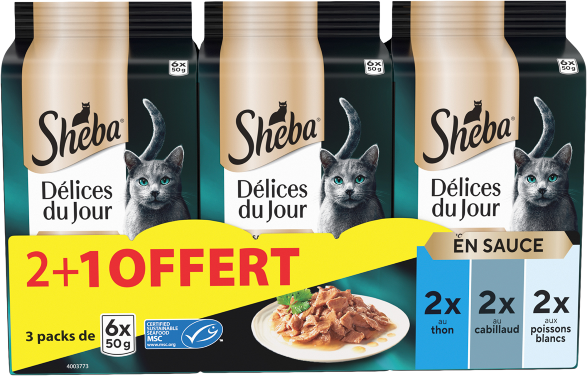 SACHET FRAÎCHEUR EN SAUCE POUR CHAT DÉLICES DU JOUR