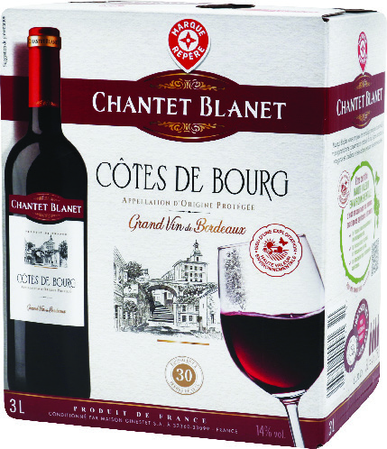 A.O.P(1) CÔTES DE BOURG(2) CHANTET BLANET Bag in Box®(3)